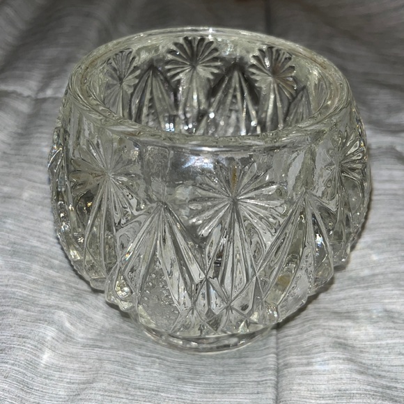 Vintage Avon Starburst Diamond-Cut Heavy Clear Crystal Candle Holder/Candy Dish - Picture 7 of 11
